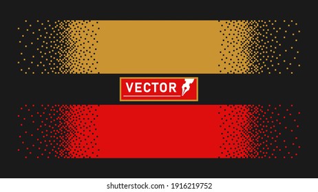 Pixel bars or lines are yellow, red. banner. Vector design elements, templates on an isolated dark background.