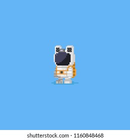 Pixel Bear In Space Suit.8bit Character.