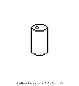 pixel beer can icon. Vector pixel art can aluminium 8 bit logo for game