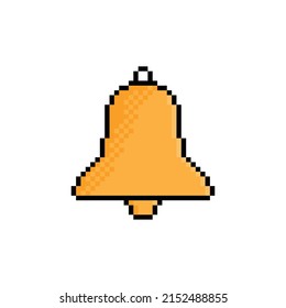 icono de la campana de píxeles.  Bell 
 logotipo de 8 bits para juego