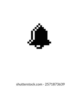 pixel Bell icon. Vector pixel art Bell 8 bit logo for game