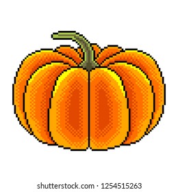 Pixel big art pumpkin detailed illustration isolated vector