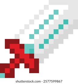 pixel big sword blue diamond power effect