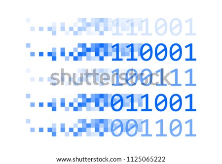 Pixel Binary Concept. Artificial Intelligence Background. Vector Illustration.