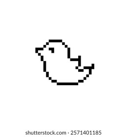 pixel bird icon. Vector pixel art 8 bit for game company logo template 
