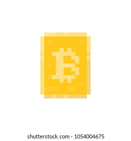 Pixel bitcoin logo for games and websites
