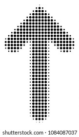 Pixel black arrow direction icon. Vector halftone composition of arrow direction symbol formed with circle points.