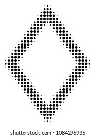 Pixel black contour rhombus icon. Vector halftone collage of contour rhombus symbol organized of circle elements.