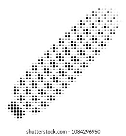 Pixel black corn icon. Vector halftone composition of corn pictogram constructed from round dots.