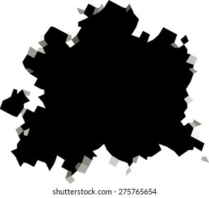 pixel black hole shape in white surface