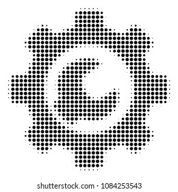 Pixel black service tools icon. Vector halftone pattern of service tools icon created from round pixels.