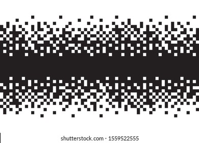 Pixel Black   White Seamless Pattern  Pixel abstract mosaic background  Vector illustration for website  card  poster 