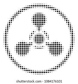 Pixel black WMD nerve agent chemical warfare icon. Vector halftone collage of WMD nerve agent chemical warfare pictogram combined of round items.