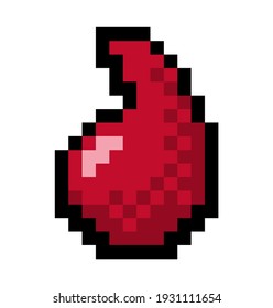Pixel blood droplet  - vector, isolated