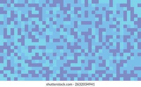 Pixel blue background. Pixel art - abstract wallpaper of square blocks, 8 bit. Vector background for cards, banners, wallpapers, presentations in a modern style.