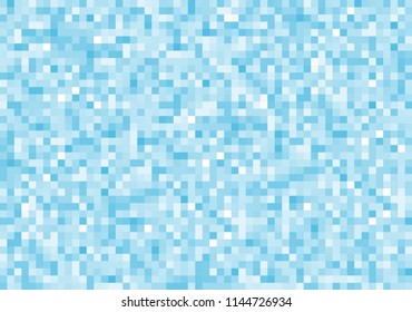Pixel blue background of squares. Halftone gradient. Geometric square pattern.