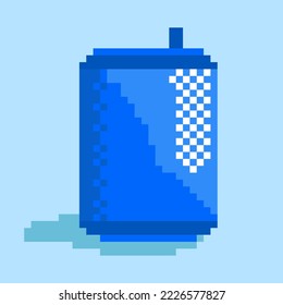 pixel blue soda can of lemonade