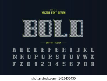 Pixel bold font and alphabet vector, Script and number design, Graphic text on background