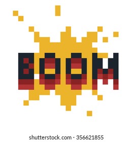 Pixel Boom. Explosion Sign