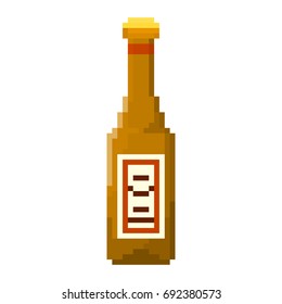 Pixel bottle of beer for games and applications