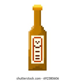 Pixel bottle of beer for games and applications