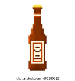 Pixel bottle of beer for games and applications