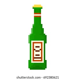 Pixel bottle of beer for games and applications