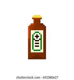 Pixel bottle of beer for games and applications
