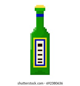Pixel bottle of beer for games and applications
