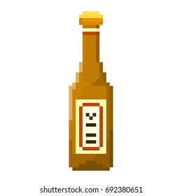 Pixel bottle of beer for games and applications