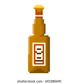 Pixel bottle of beer for games and applications