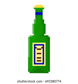 Pixel bottle of beer for games and applications