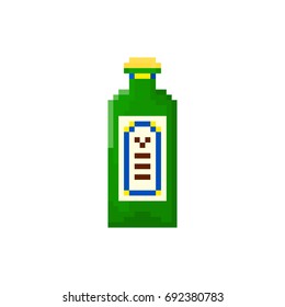 Pixel bottle of beer for games and applications