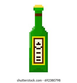 Pixel bottle of beer for games and applications