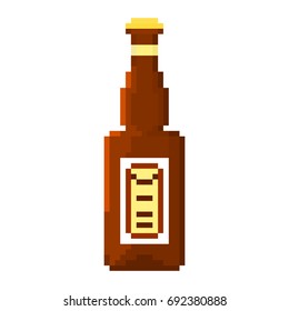 Pixel bottle of beer for games and applications