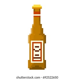 Pixel bottle of beer for games and applications