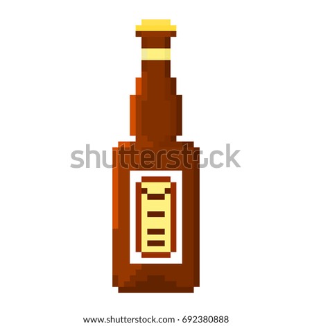 Pixel bottle of beer for games and applications