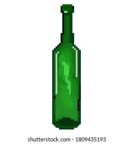 Pixel bottle. The bottle is made of green glass