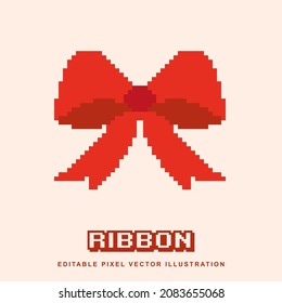 Pixel bow banner ribbon creative design icon vector illustration