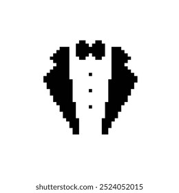 pixel Bow tie icon suit icon icon. Vector pixel art gentleman 8 bit logo for game