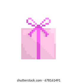 Pixel box with a gift for games and applications