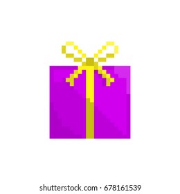 Pixel box with a gift for games and applications