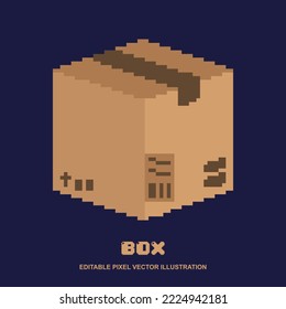 Pixel box icon vector illustration for video game asset, motion graphic and others