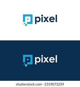 pixel box logo icon vector isolated with variation background