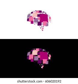 Pixel brain vector illustration