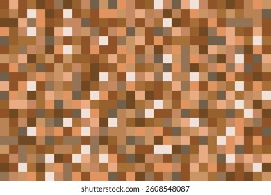 Pixel brick game background. Ground texture vector seamless pattern with brown cubes. Abstract noisy mosaic backdrop for hide censored content