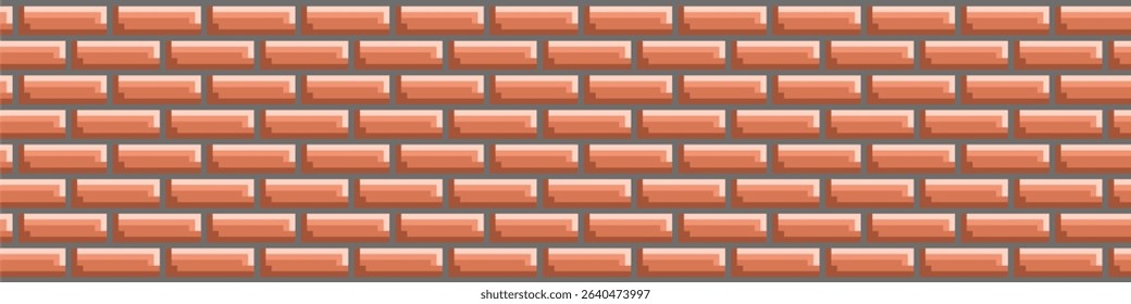 Pixel brick wall vector for retro gaming backgrounds, digital textures, or urban-themed designs. It's ideal for old-school video games, pixel art landscapes, and vintage architectural elements.