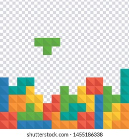 Pixel bricks game vector background