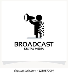 Pixel Broadcast Logo Template Design Vector Inspiration. Icon Design