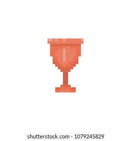 Pixel bronze goblet for games and websites